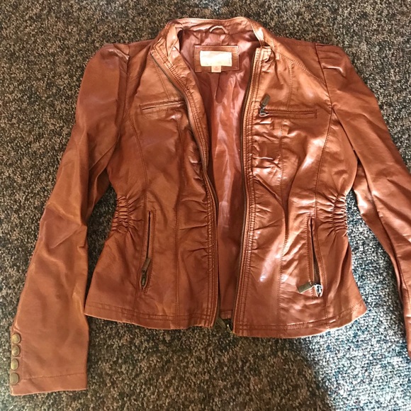 Xhilaration Jackets & Blazers - Brown Faux Leather Bomber